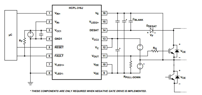 دیاگرام داخلی و شکل پایه ها HCPL-316J